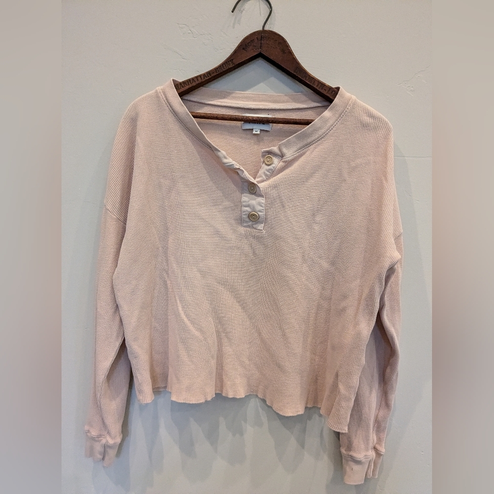MATE Waffle Henley Crop